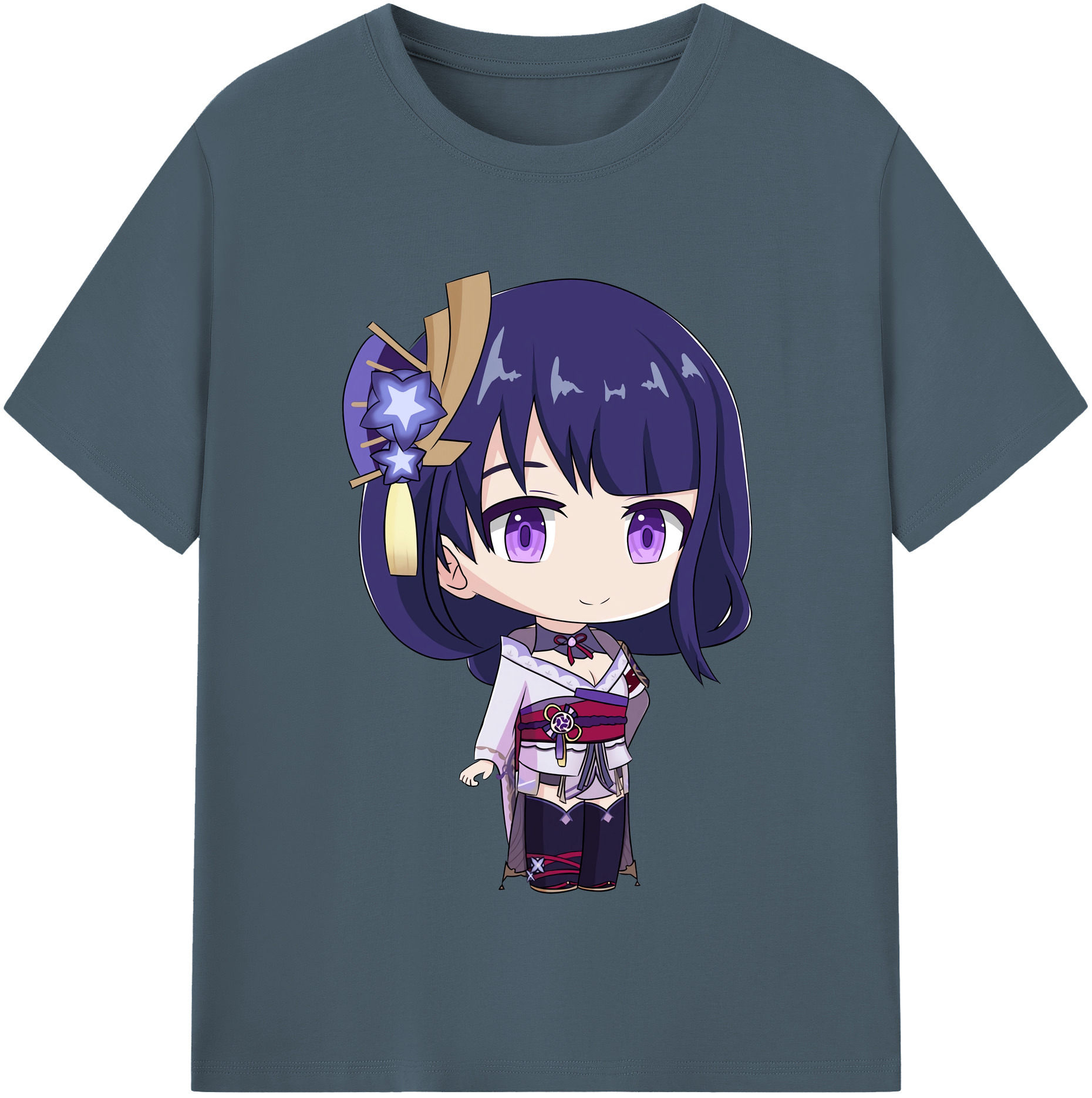 げんし神 雷電将軍 らいでんしょうぐん genshin Raiden Shogun 綿100％半袖Tシャツ（フロントプリント）